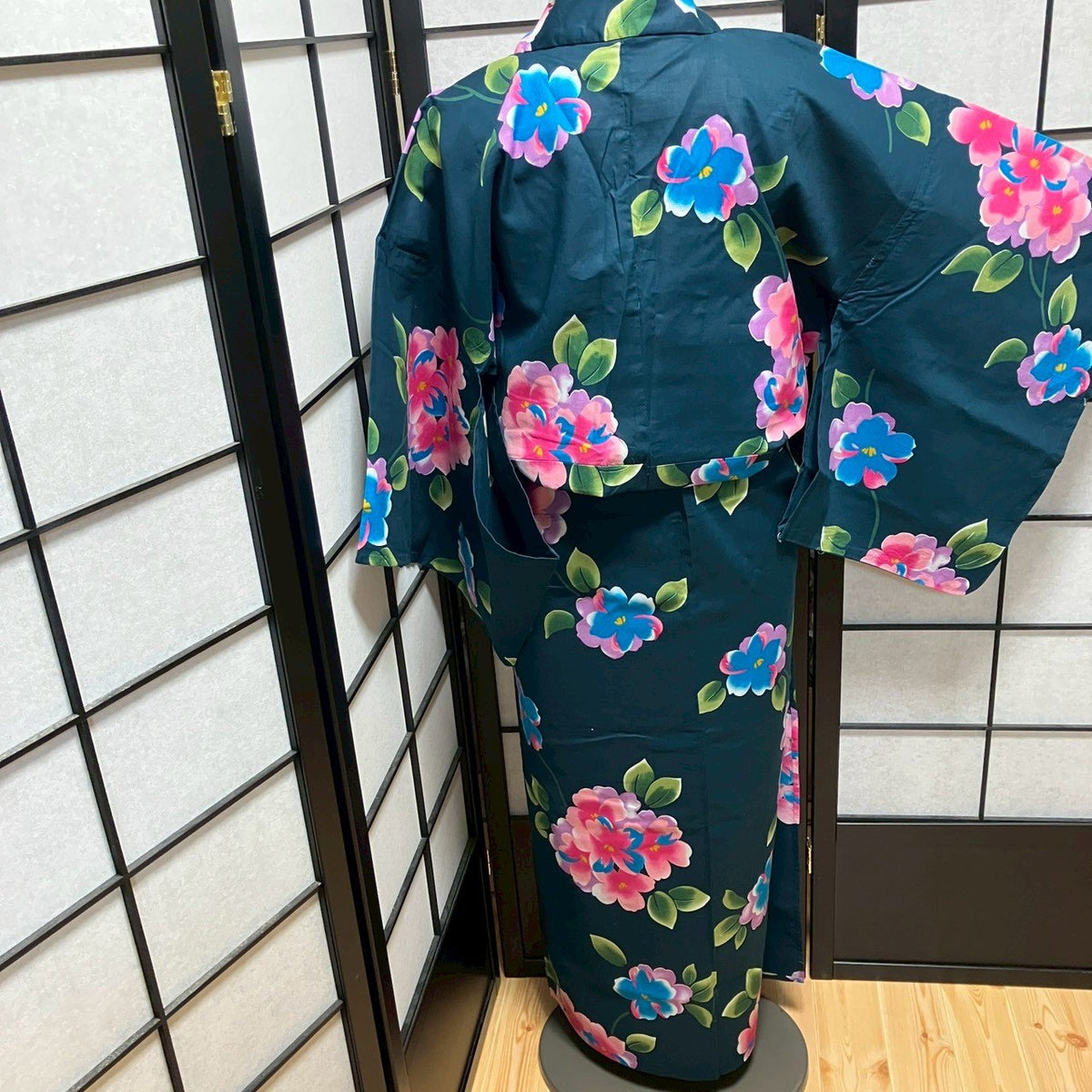 9495# Japanese Yukata Womens Vintage Fabric Cotton Robe Kimono Traditional
