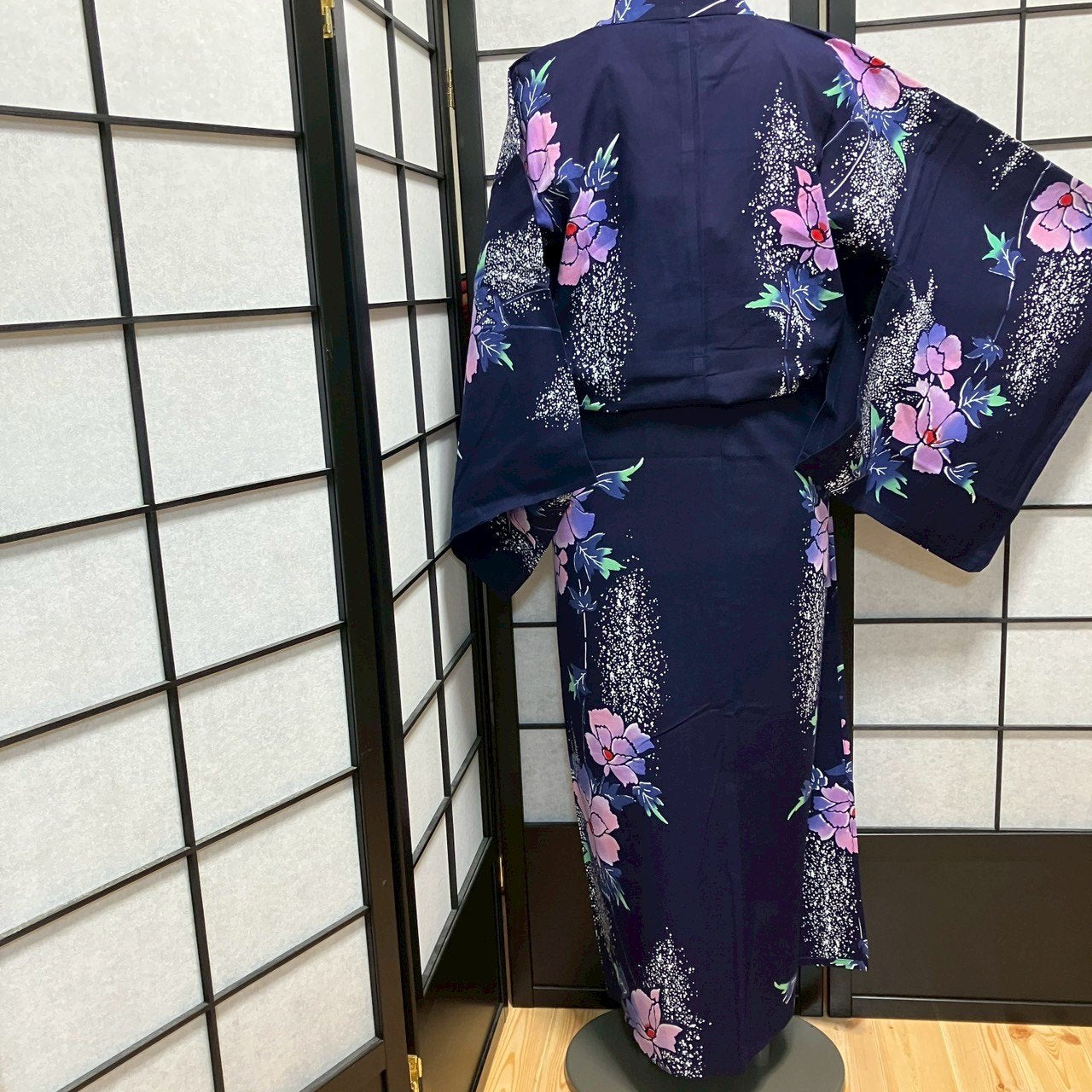 9107# Japanese Yukata Womens Vintage Fabric Cotton Robe Kimono Traditional