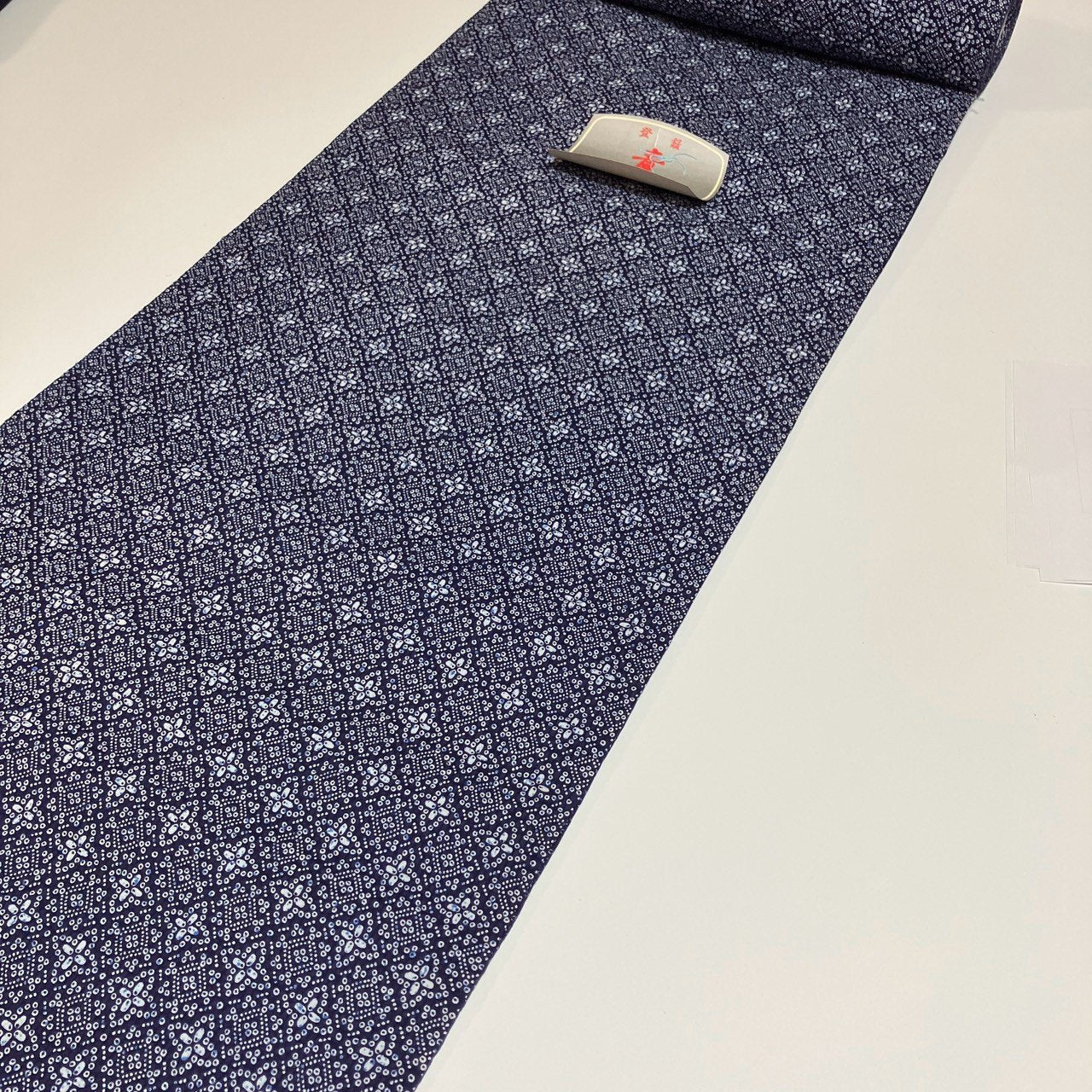 ［9526］浴衣 反物 綿 一反 着尺 絞り調 青嵐