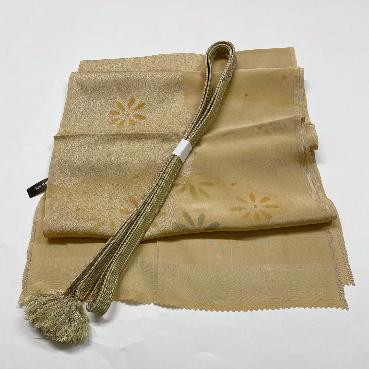 ［8356］帯締め 帯揚げ セット 草花雲取文様 ぼかし 正絹 着物 帯絞め