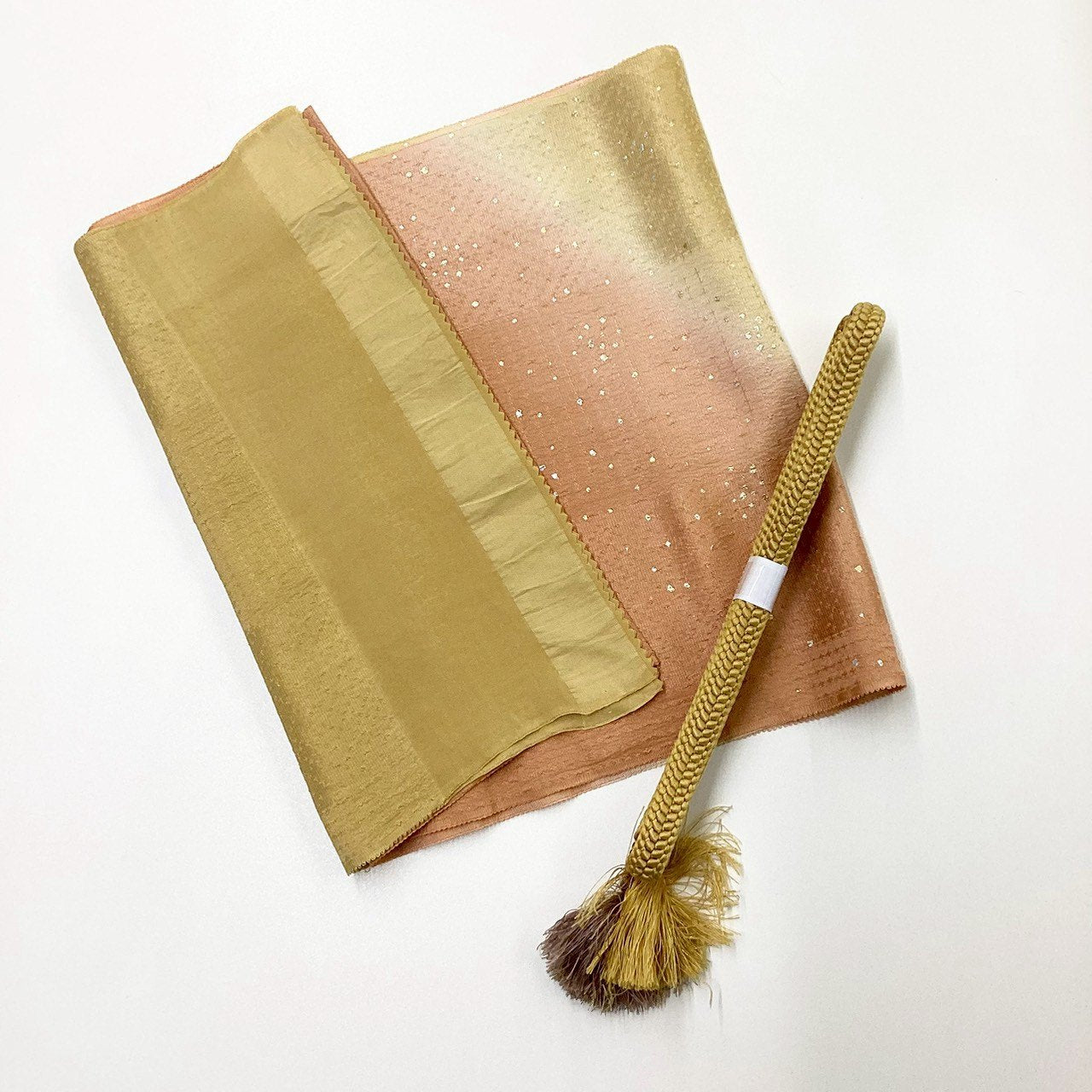 ［8285］帯締め 帯揚げ セット ぼかし染 金銀箔 正絹 着物 帯絞め