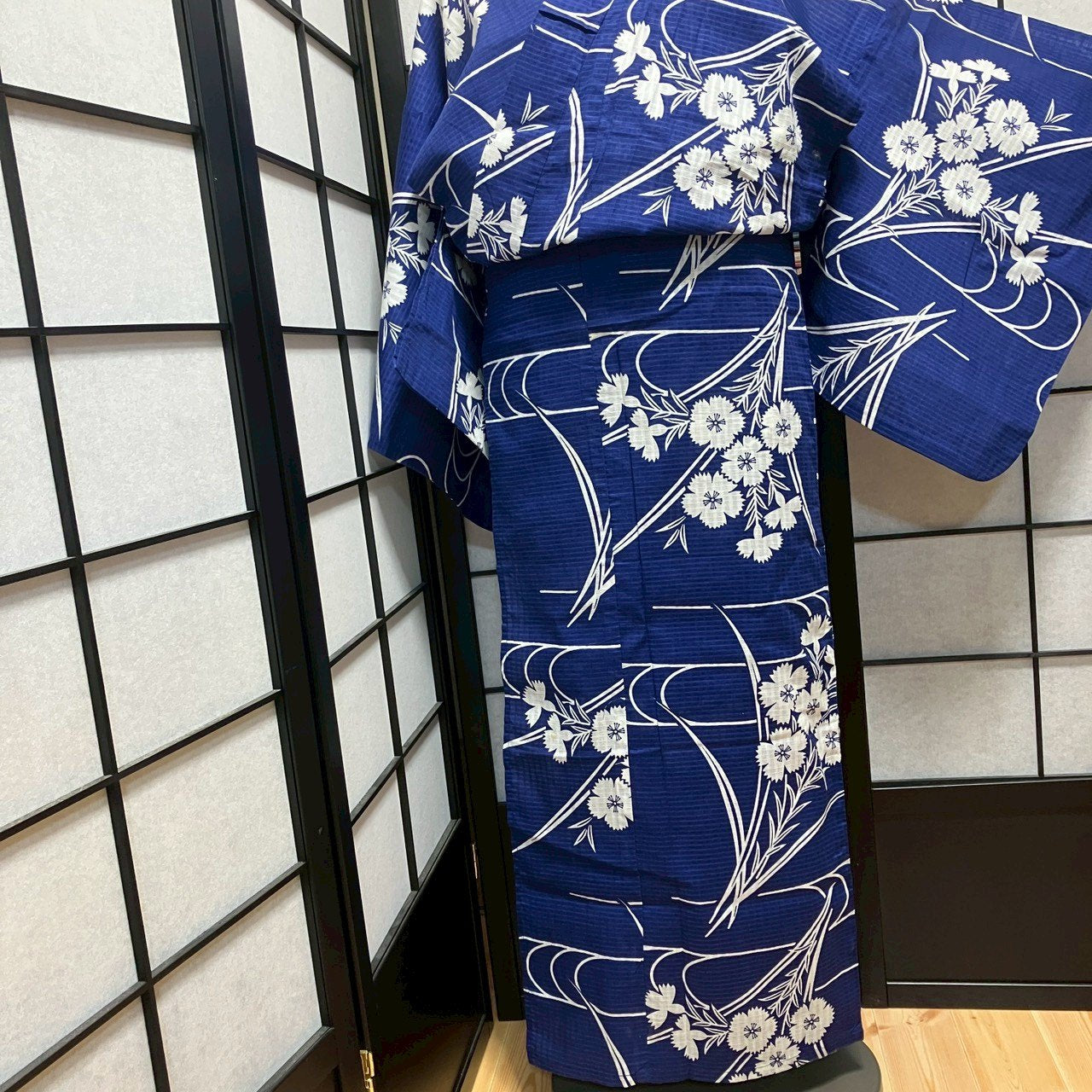 ［9130］浴衣 草花流水文様 ゆかた レディース リメイク 綿