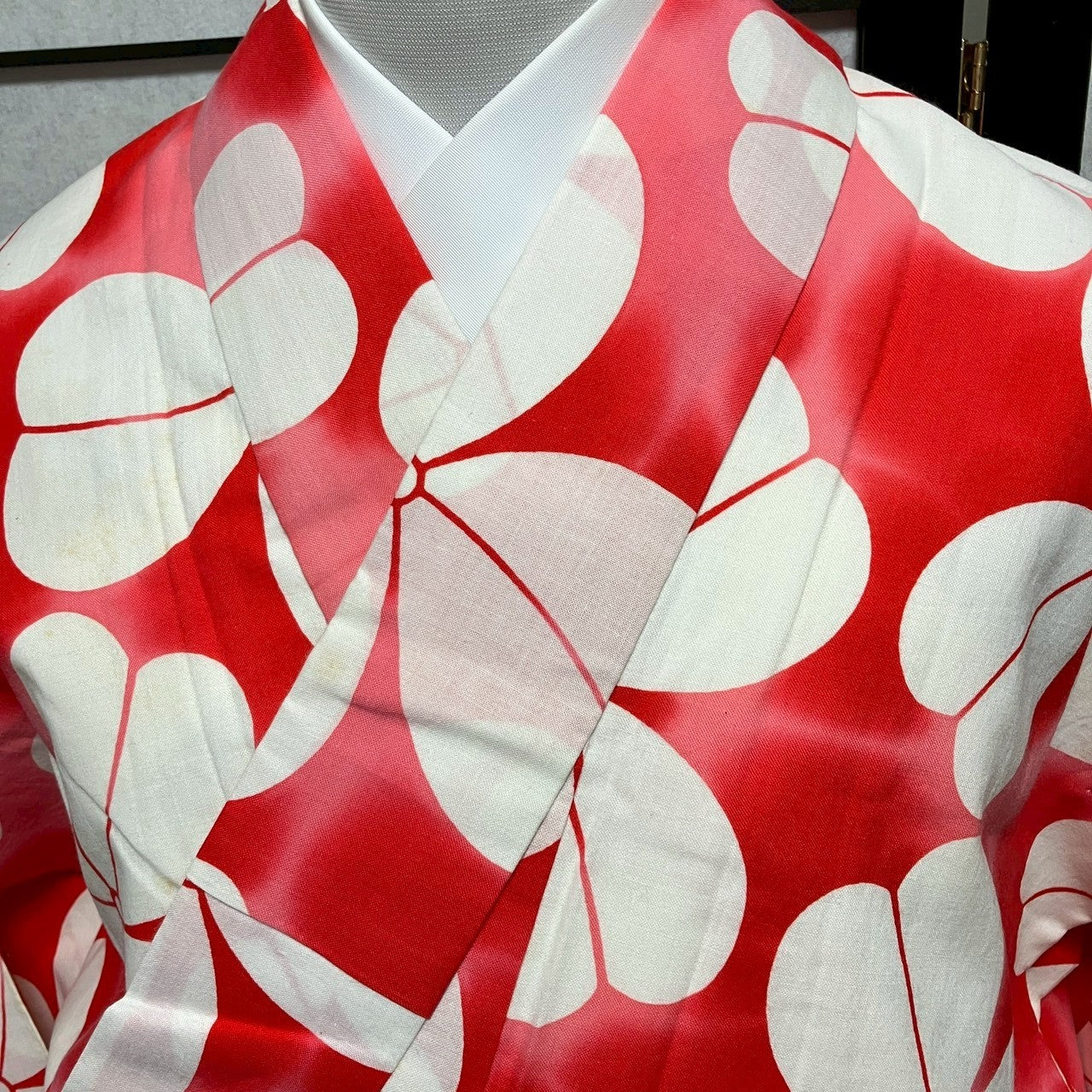［9098］浴衣 花文様 綿 レディース ゆかた リメイク