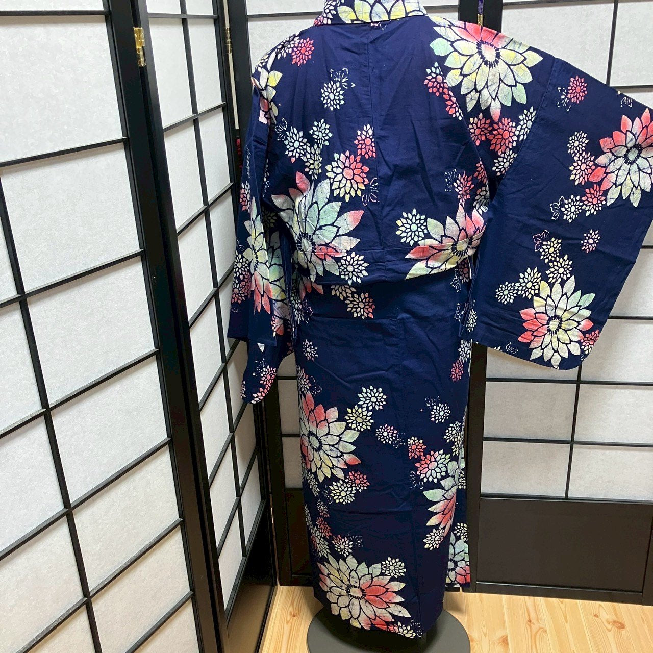 ［9469］浴衣 草花文様 ぼかし ゆかた レディース 綿 リメイク