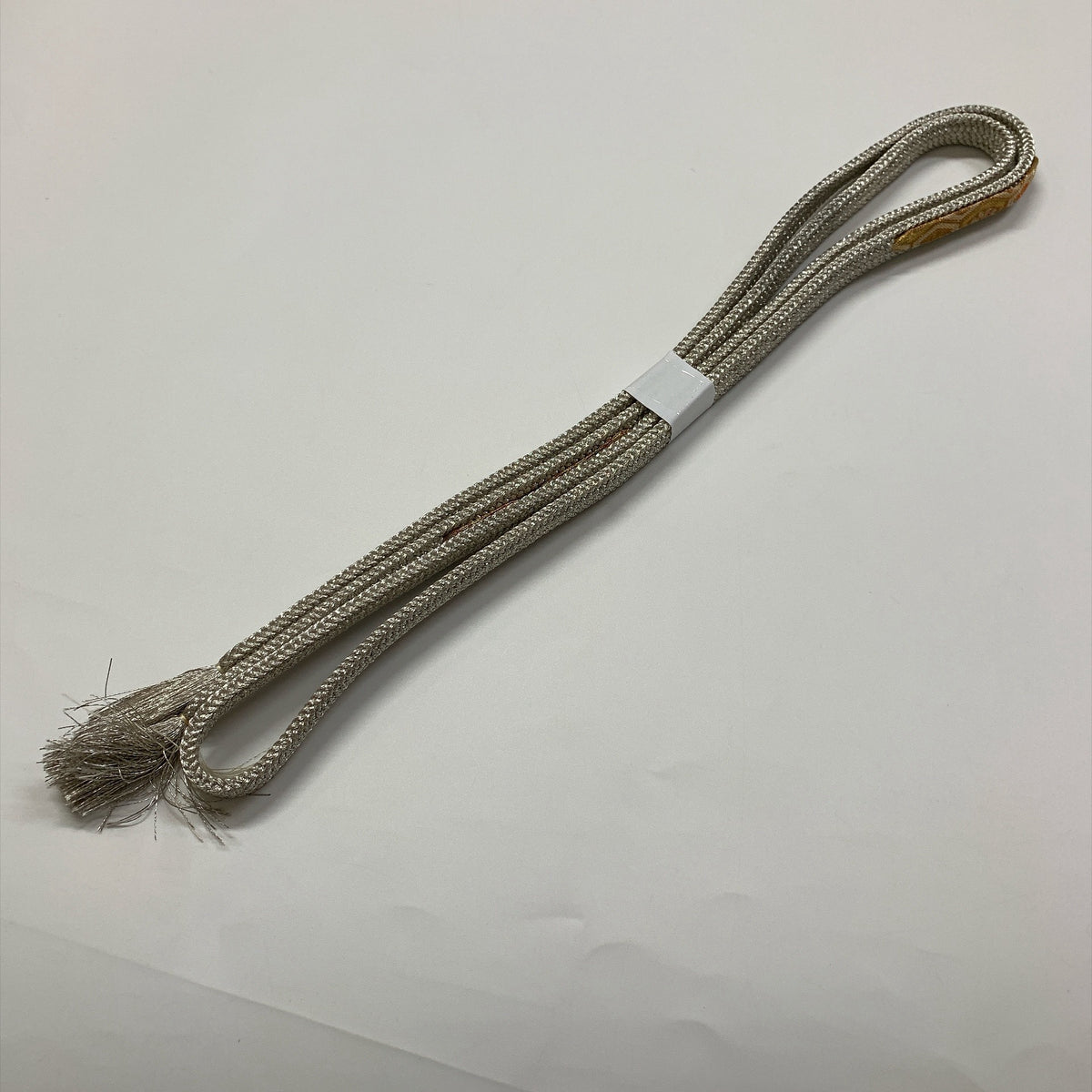 ［9840］帯締め 帯揚げ セット 雲取吉祥文様 銀糸 白 正絹 着物 帯絞め