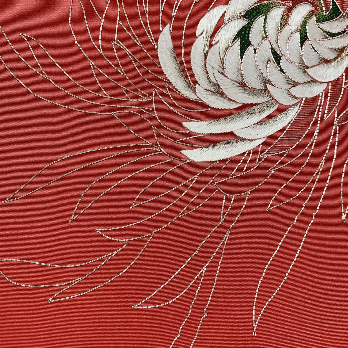 ［9356］名古屋帯 乱菊文様 駒刺繍 九寸 お太鼓柄 正絹 着物