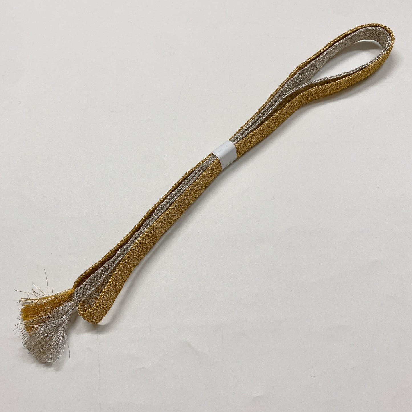［8602］帯締め 帯揚げ セット 露芝花文様 金糸 金銀糸 正絹 着物 帯絞め