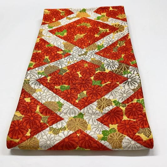 8997# Japanese Vintage Fukuro Obi Belt Kimono Fabric Silk Traditional