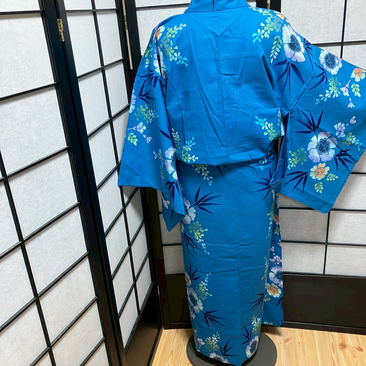 ［9124］浴衣 草花文様 レディース 綿 リメイク ゆかた