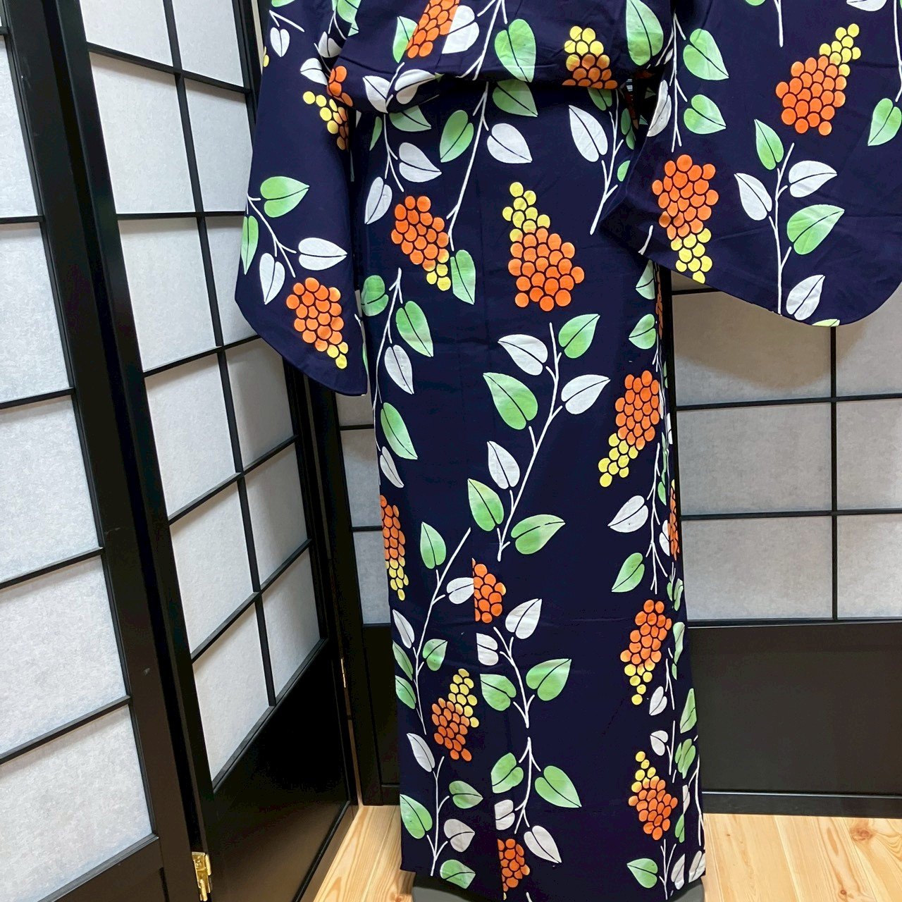 8749# Japanese Yukata Womens Vintage Fabric Cotton Robe Kimono Traditional