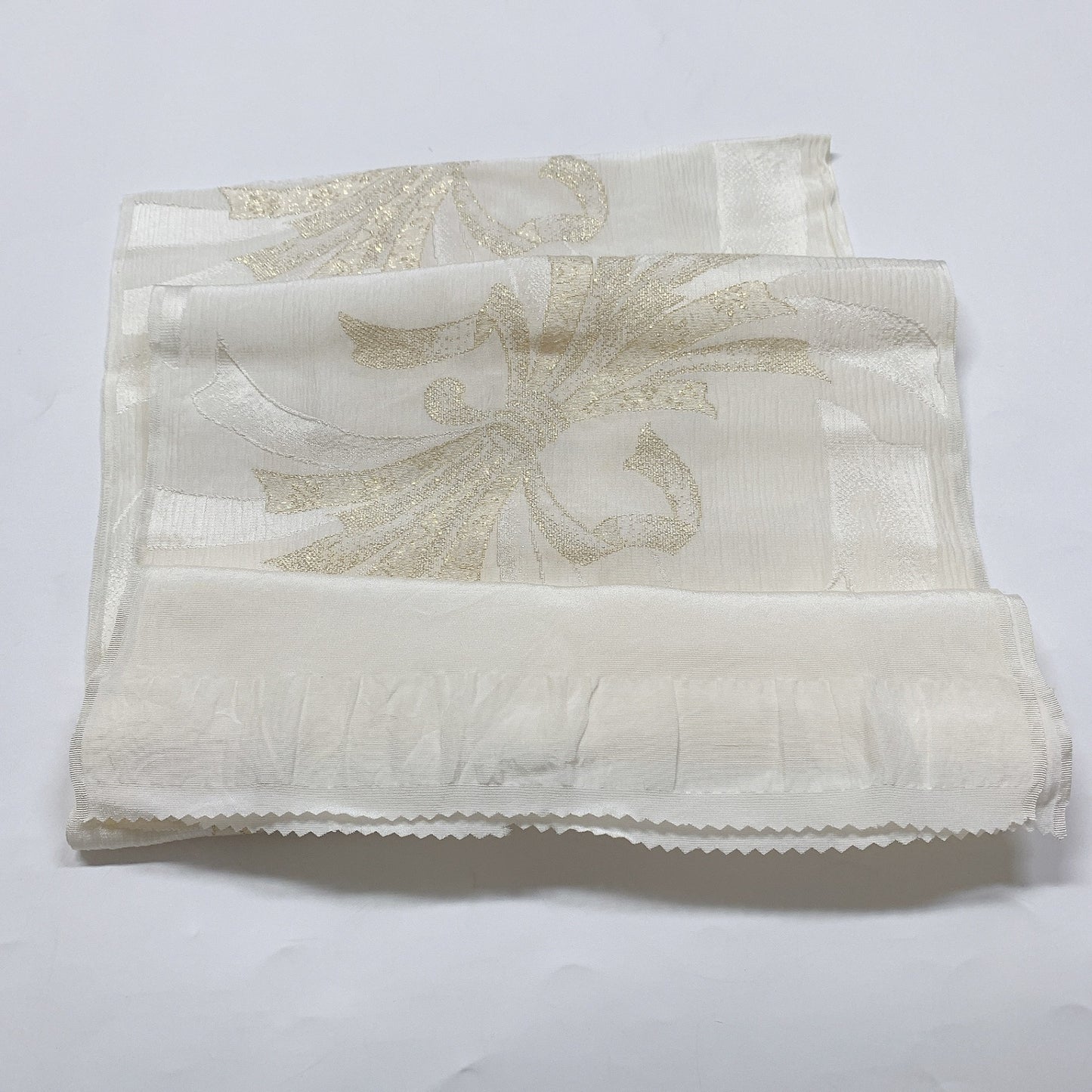 ［8704］帯締め 帯揚げ セット 束ね熨斗目文様 金糸 正絹 着物 帯絞め