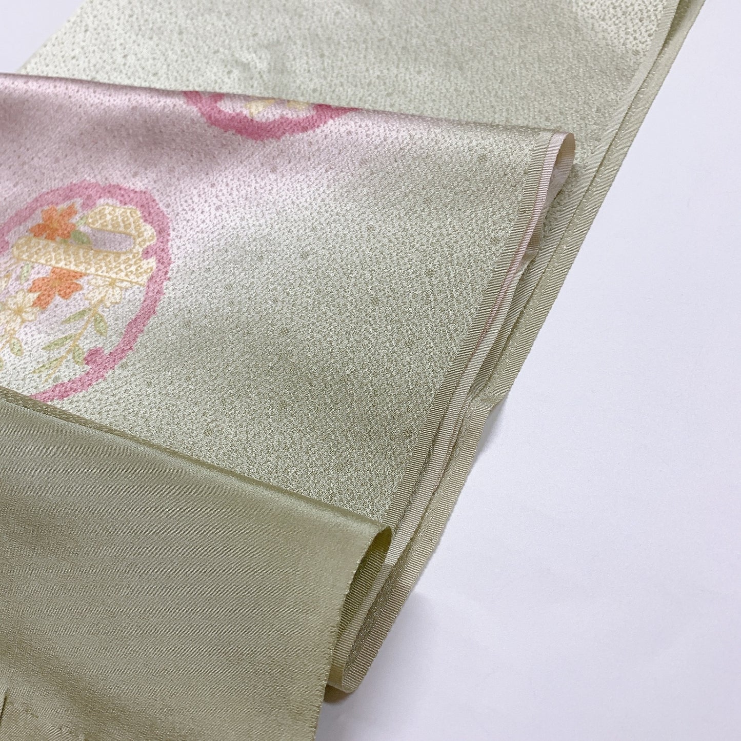 ［8409］帯締め 帯揚げ セット 雪輪草花文様 ぼかし 正絹 着物 帯絞め