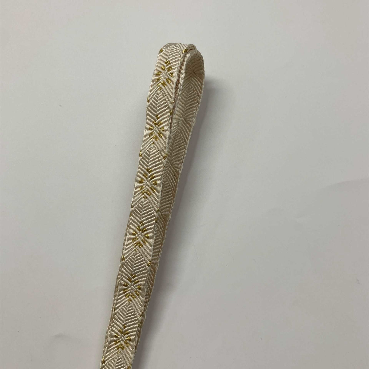 ［9824］帯締め 帯揚げ セット 扇面流水花文様 白 金彩 正絹 着物 帯絞め