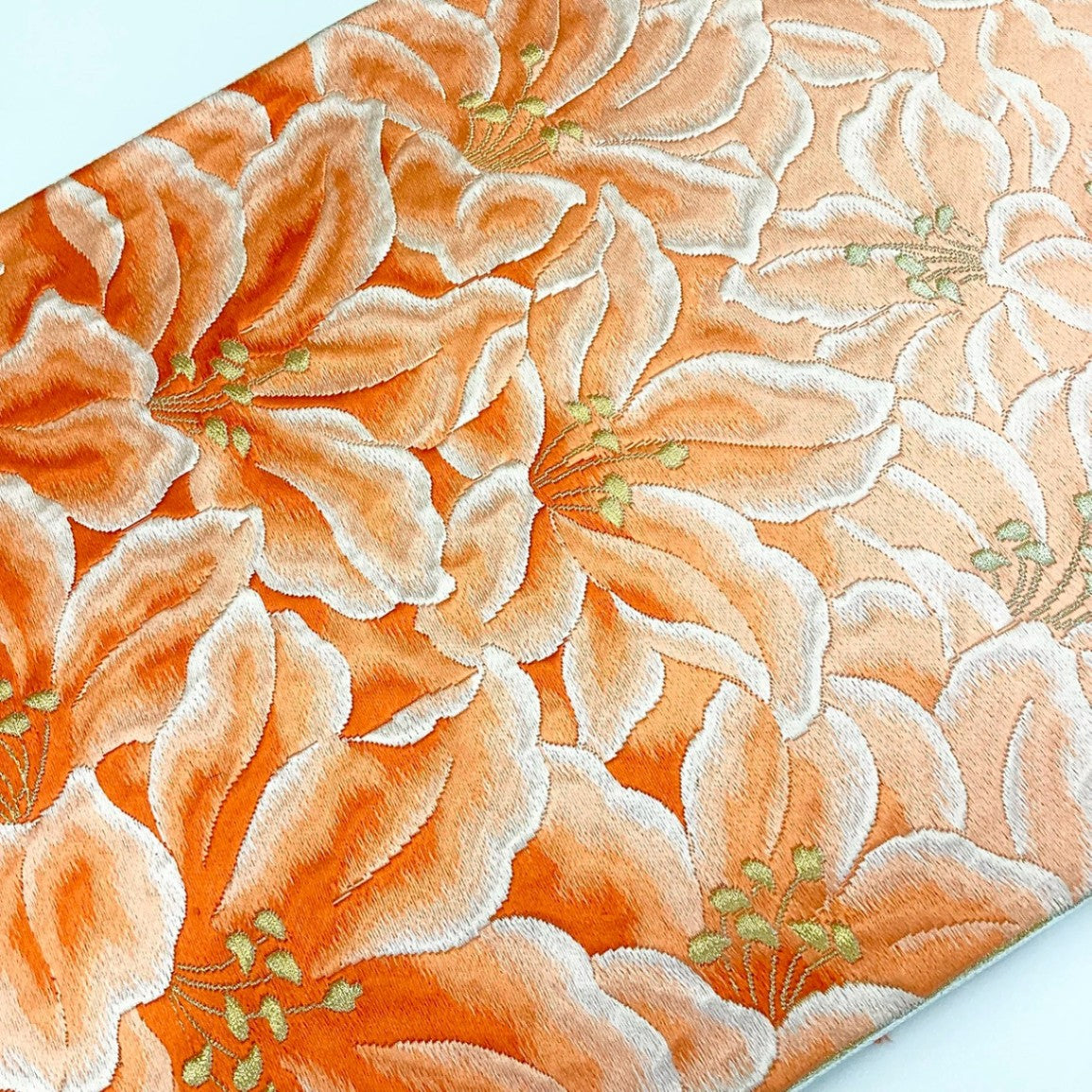 ［8820］袋帯 草花尽し 刺繍 六通 金糸 正絹 着物 フォーマル