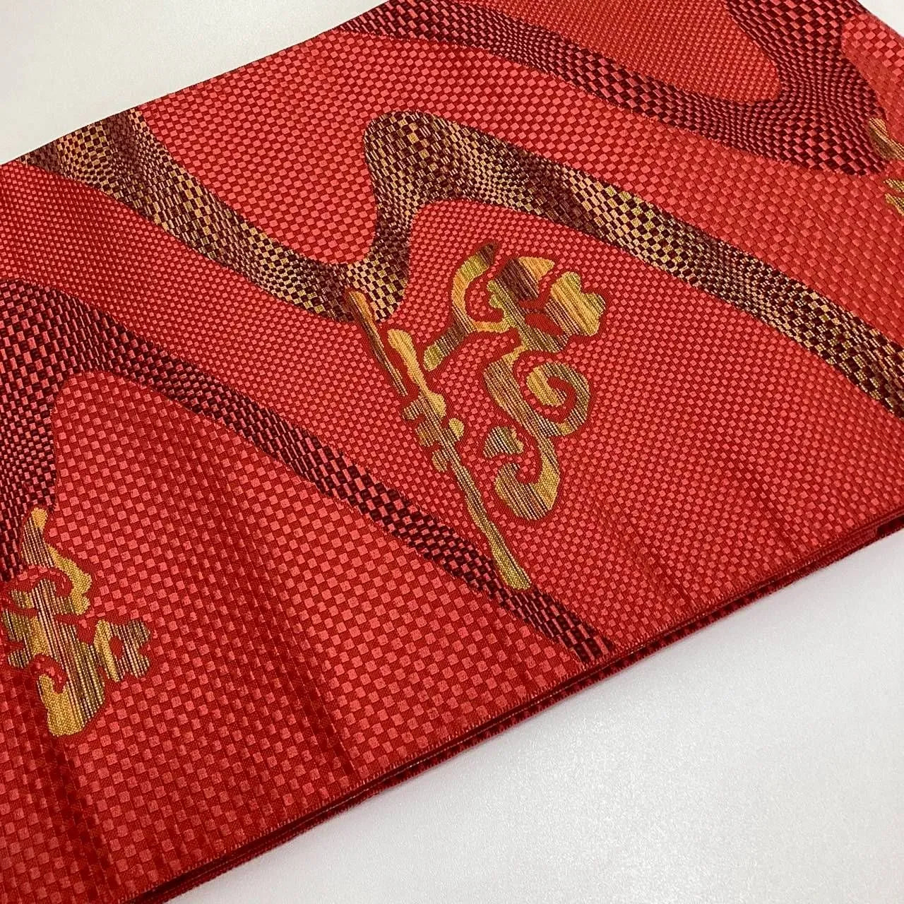 5726# Japanese Vintage Nagoya Obi Belt Kimono Fabric Silk Traditional