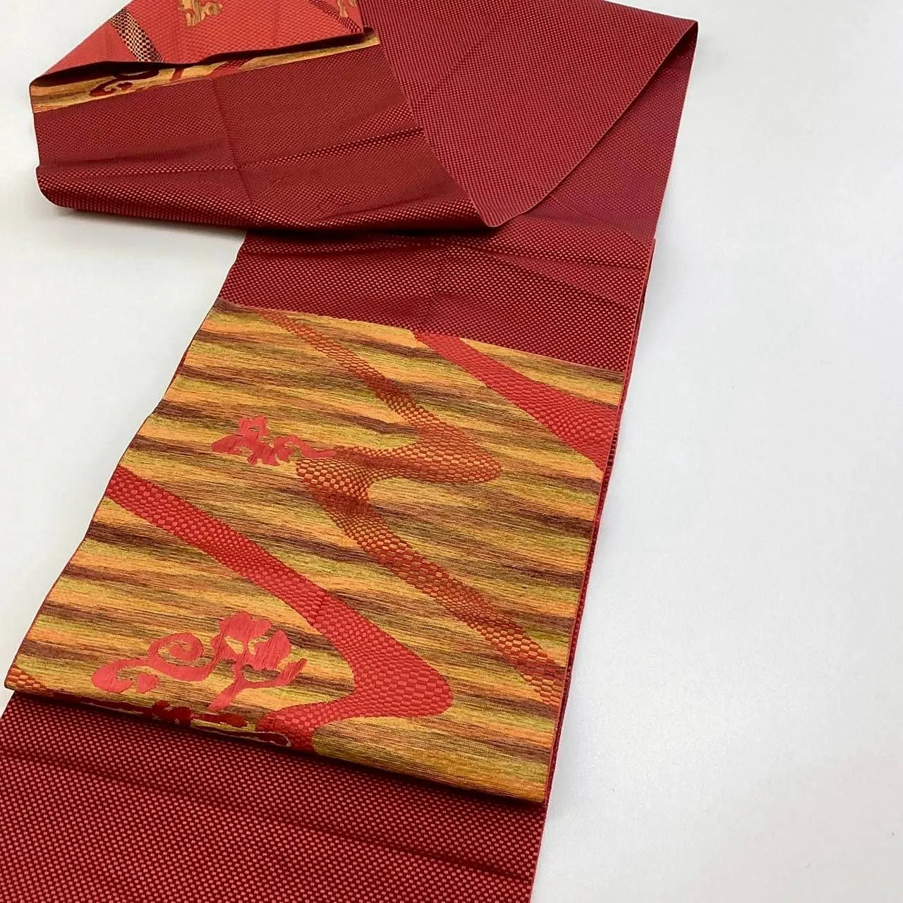 5726# Japanese Vintage Nagoya Obi Belt Kimono Fabric Silk Traditional