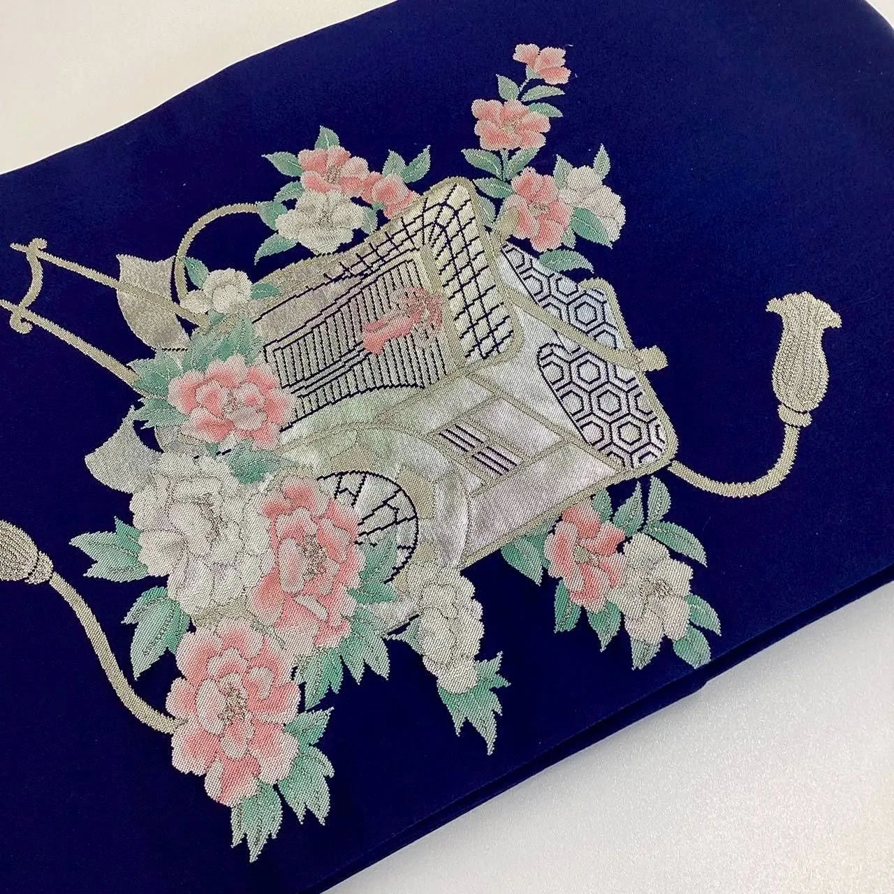 5729# Japanese Vintage Nagoya Obi Belt Kimono Fabric Silk Traditional