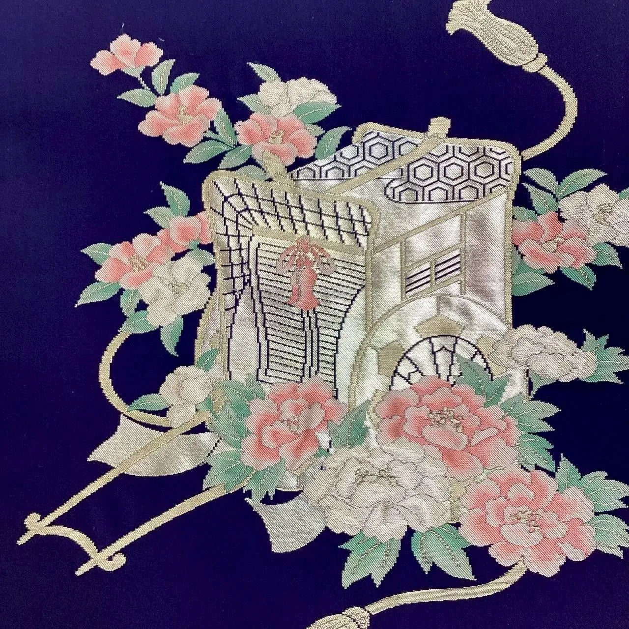 5729# Japanese Vintage Nagoya Obi Belt Kimono Fabric Silk Traditional