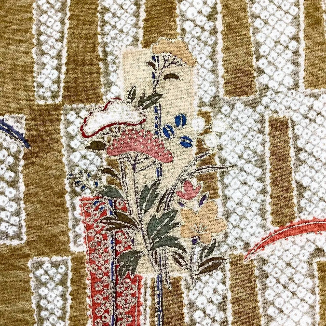 5735# Japanese Vintage Nagoya Obi Belt Kimono Fabric Silk Traditional