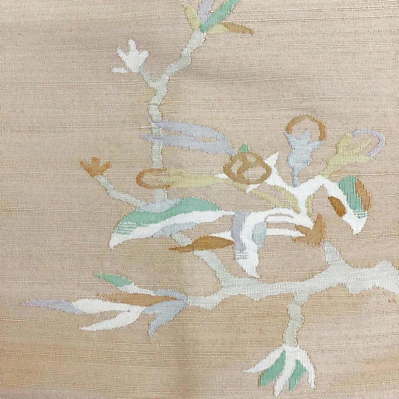 5737# Japanese Vintage Nagoya Obi Belt Kimono Pongee Fabric Silk Traditional