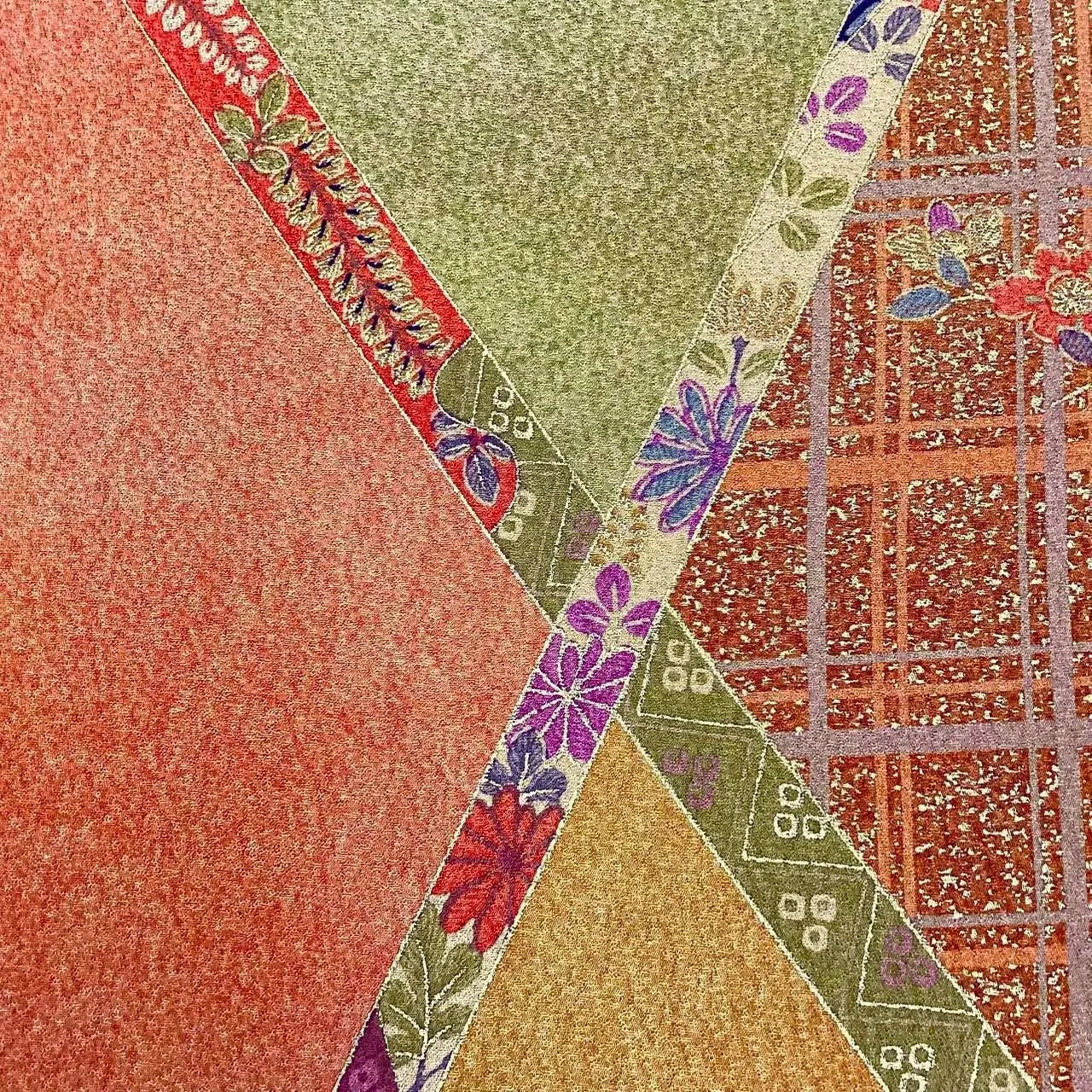 5738# Japanese Vintage Nagoya Obi Belt Kimono Fabric Silk Traditional