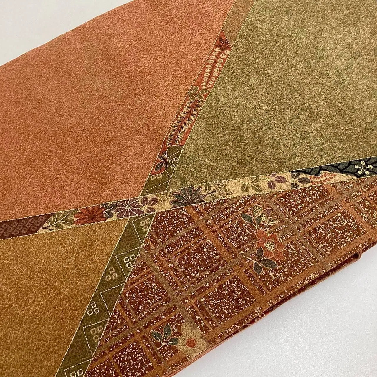 5738# Japanese Vintage Nagoya Obi Belt Kimono Fabric Silk Traditional