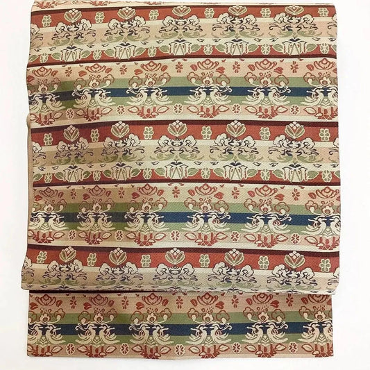 5724# Japanese Vintage Nagoya Obi Belt Kimono Fabric Silk Traditional