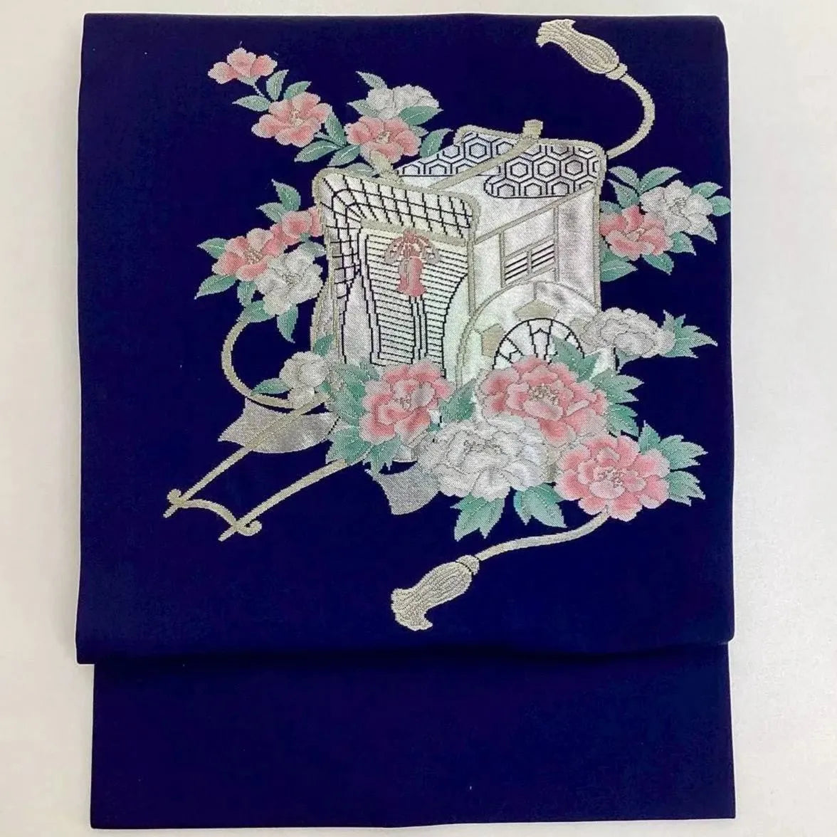 5729# Japanese Vintage Nagoya Obi Belt Kimono Fabric Silk Traditional