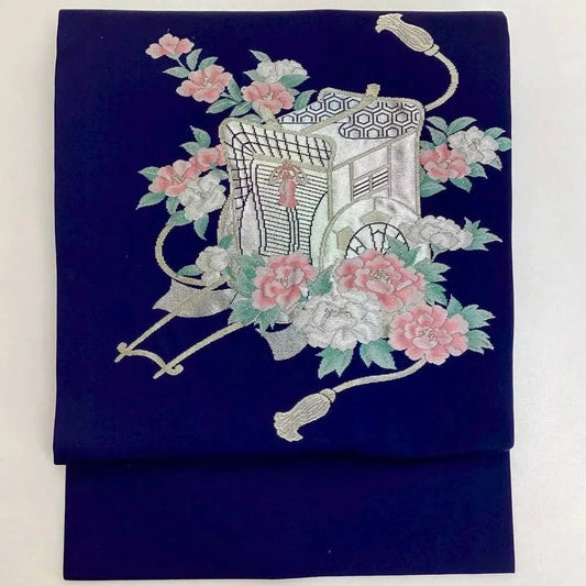 5729# Japanese Vintage Nagoya Obi Belt Kimono Fabric Silk Traditional