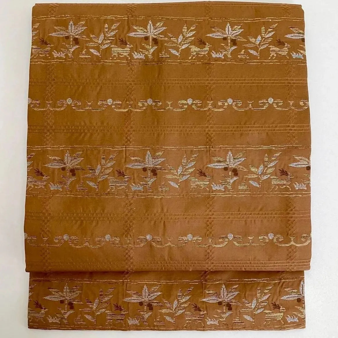 5736# Japanese Vintage Nagoya Obi Belt Kimono Fabric Silk Traditional