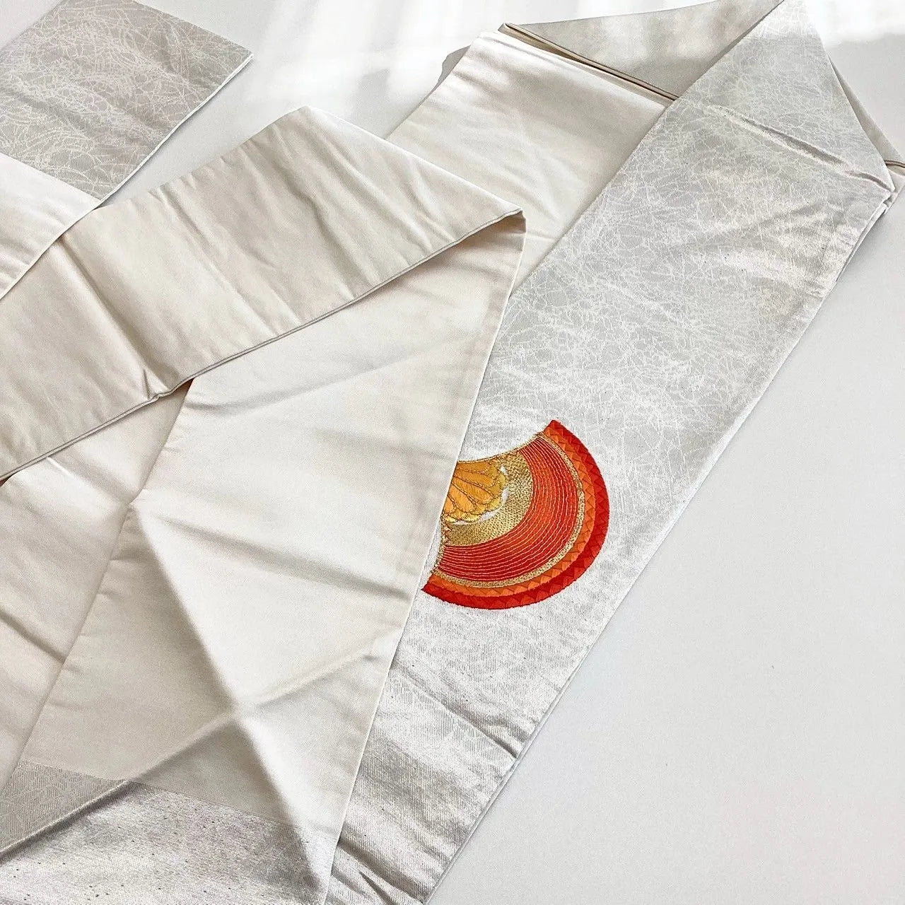 5740# Japanese Vintage Nagoya Obi Belt Kimono Fabric Silk Traditional Embroidery