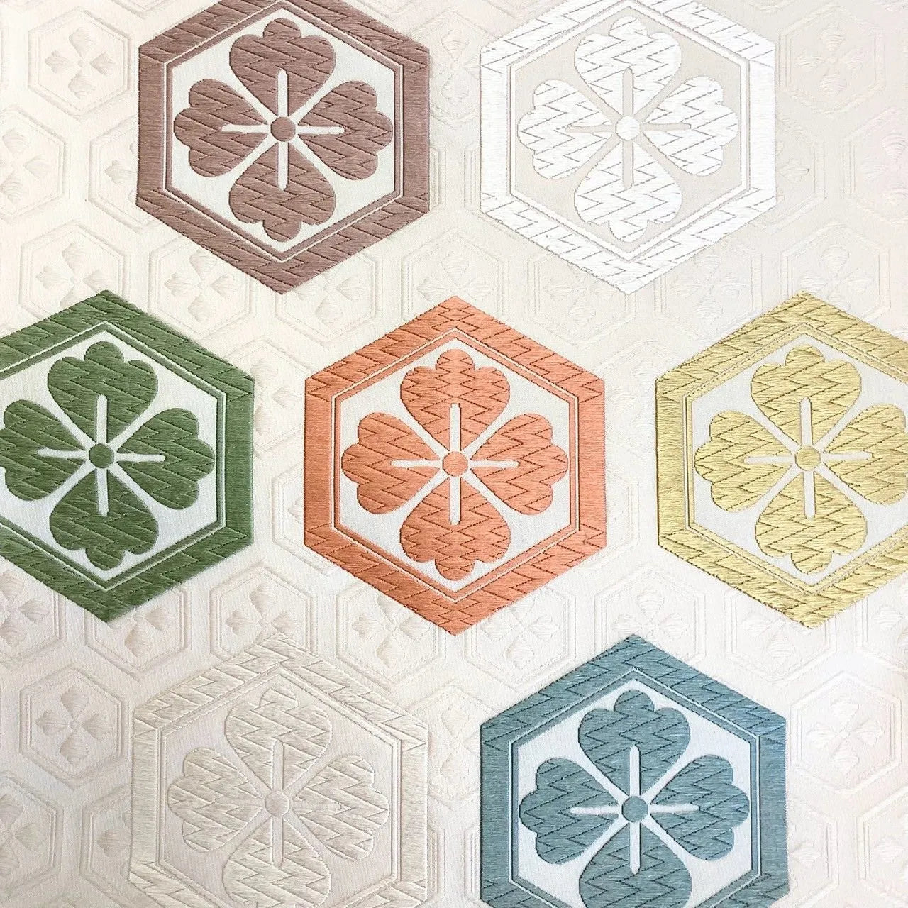 5742# Japanese Vintage Nagoya Obi Belt Kimono Fabric Silk Traditional Embroidery