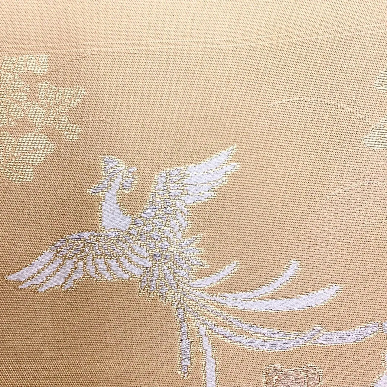 5748# Japanese Vintage Nagoya Obi Belt Kimono Fabric Silk Traditional Gold