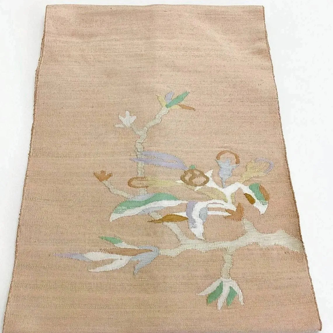 5737# Japanese Vintage Nagoya Obi Belt Kimono Pongee Fabric Silk Traditional