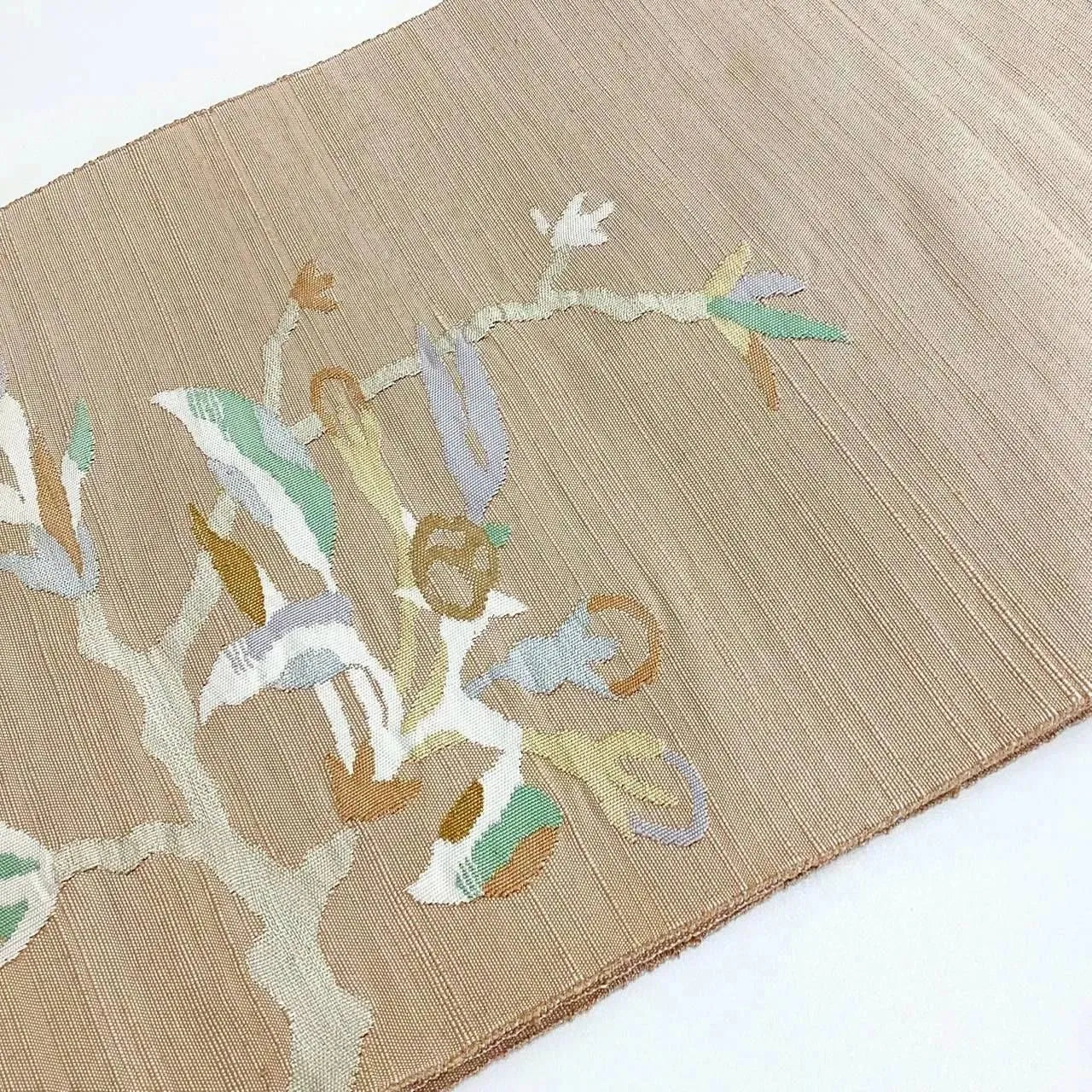 5737# Japanese Vintage Nagoya Obi Belt Kimono Pongee Fabric Silk Traditional