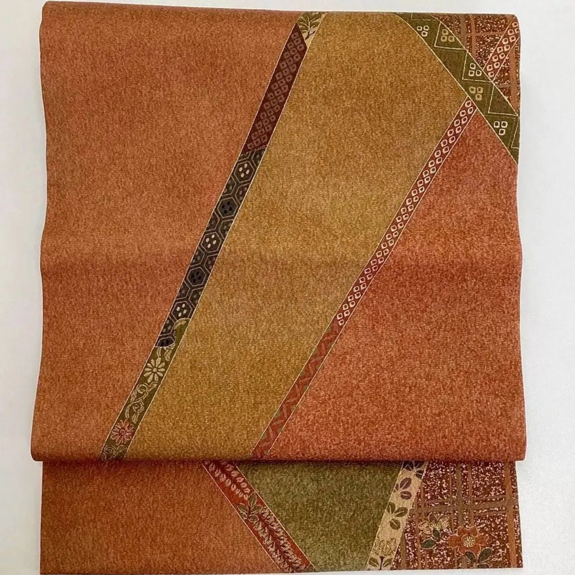 5738# Japanese Vintage Nagoya Obi Belt Kimono Fabric Silk Traditional