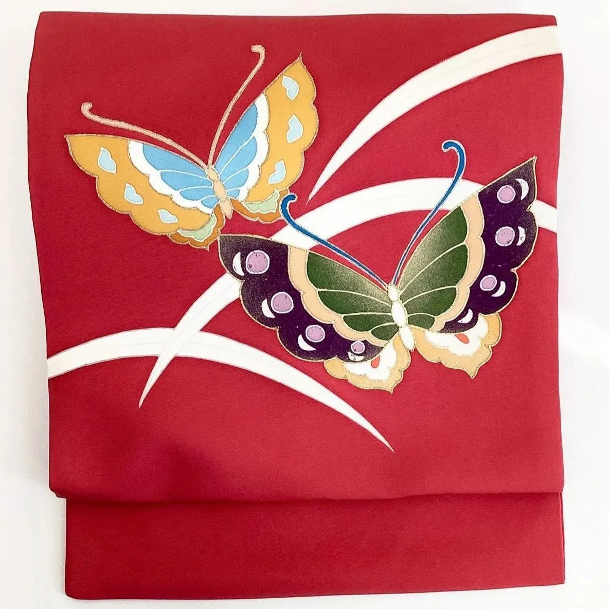 5739# Japanese Vintage Nagoya Obi Belt Kimono Fabric Silk Traditional Embroidery