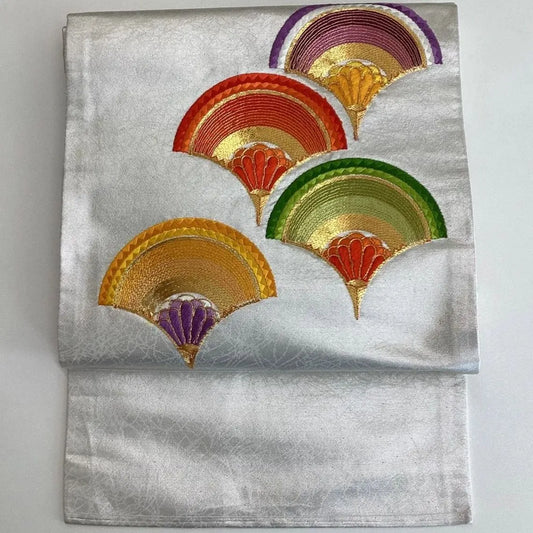 5740# Japanese Vintage Nagoya Obi Belt Kimono Fabric Silk Traditional Embroidery