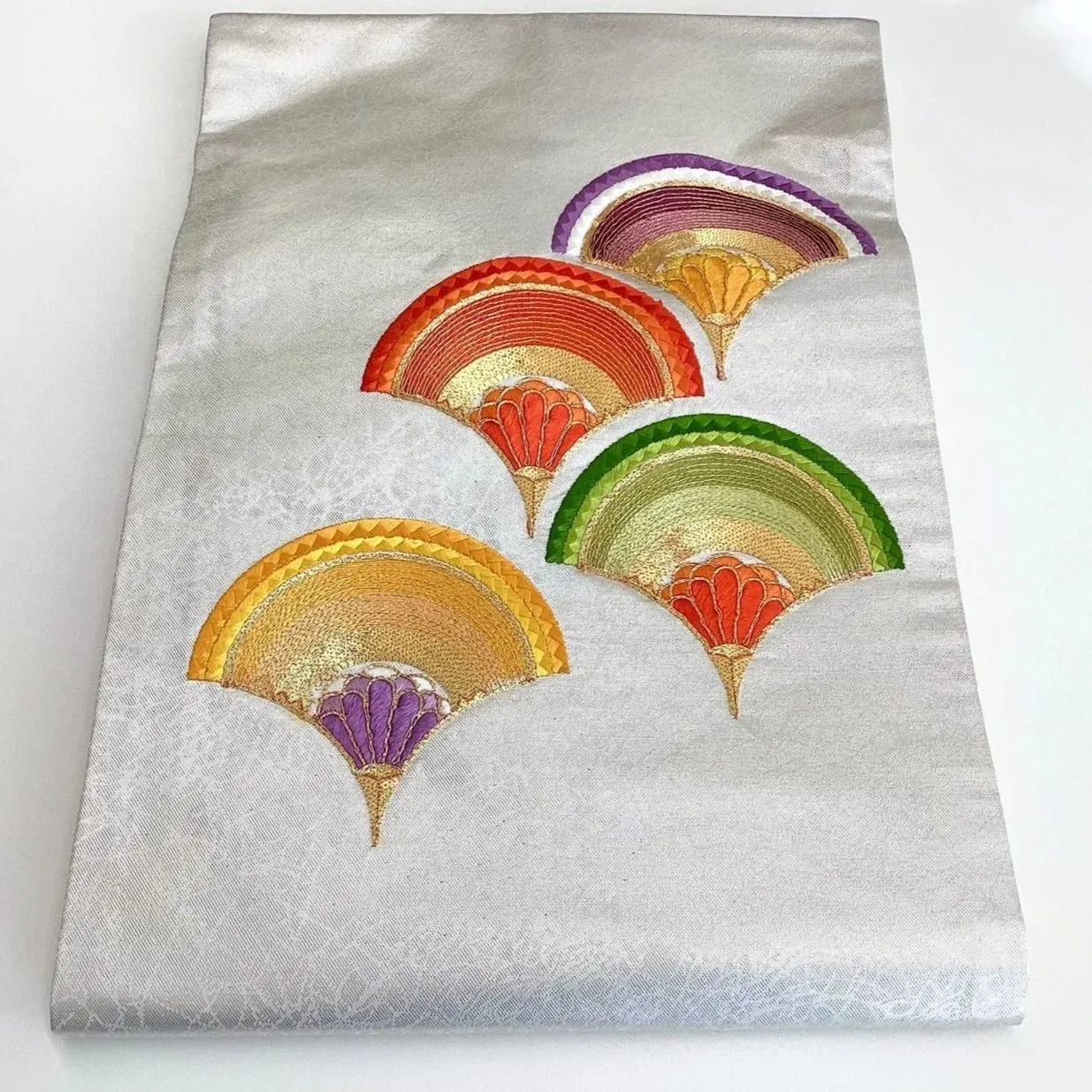 5740# Japanese Vintage Nagoya Obi Belt Kimono Fabric Silk Traditional Embroidery