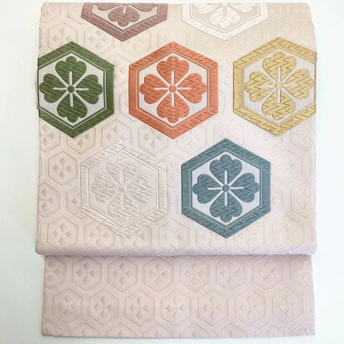 5742# Japanese Vintage Nagoya Obi Belt Kimono Fabric Silk Traditional Embroidery