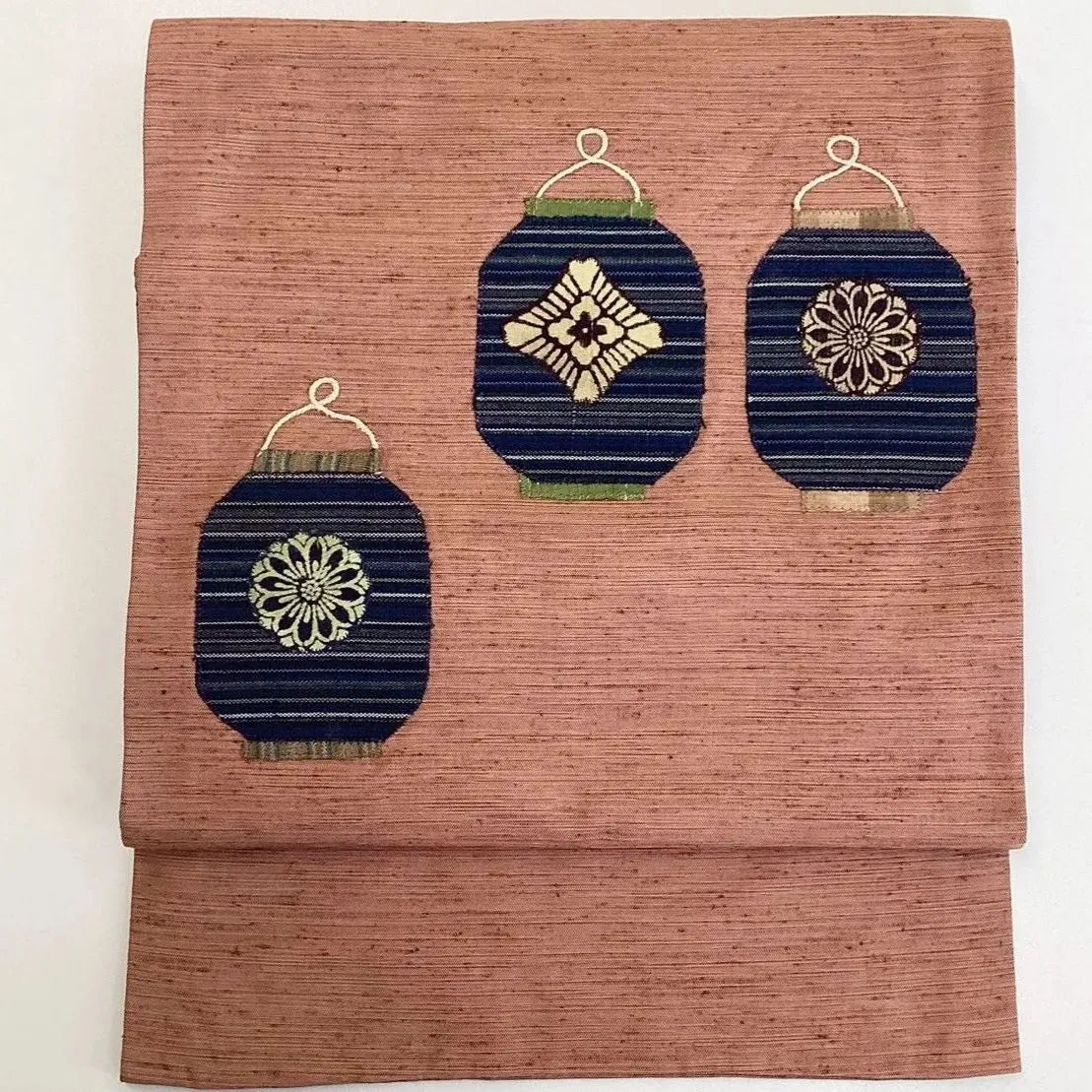 5743# Japanese Vintage Nagoya Obi Belt Kimono Pongee Fabric Silk Traditional