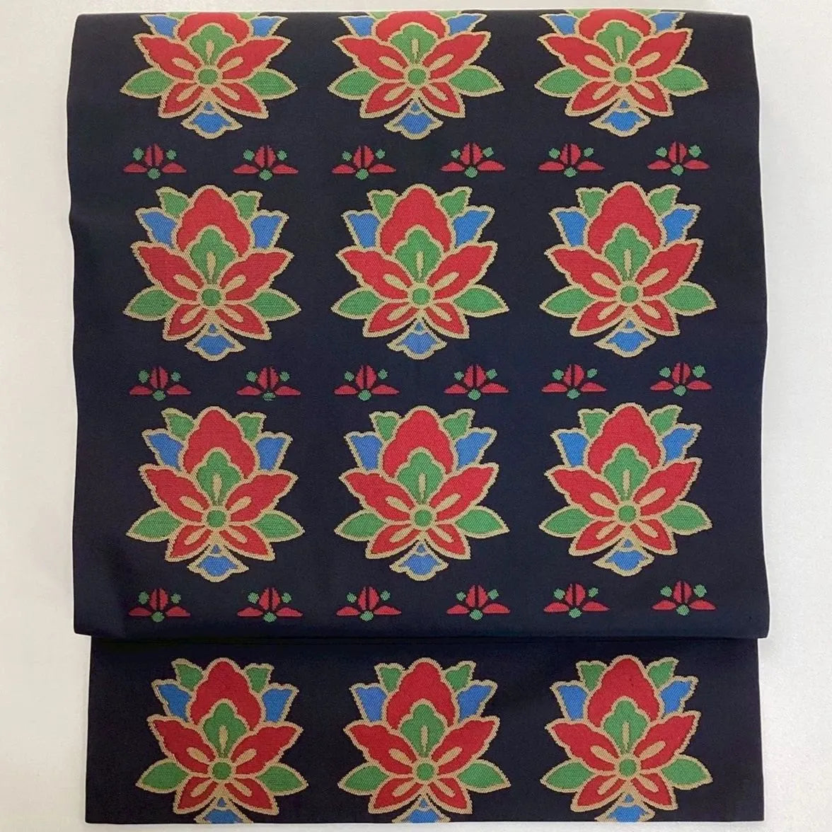 5749# Japanese Vintage Nagoya Obi Belt Kimono Fabric Silk Traditional Black