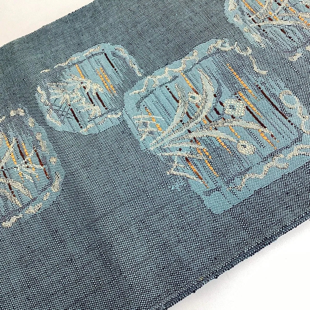 5752# Japanese Vintage Nagoya Obi Belt Kimono Pongee Fabric Silk Traditional