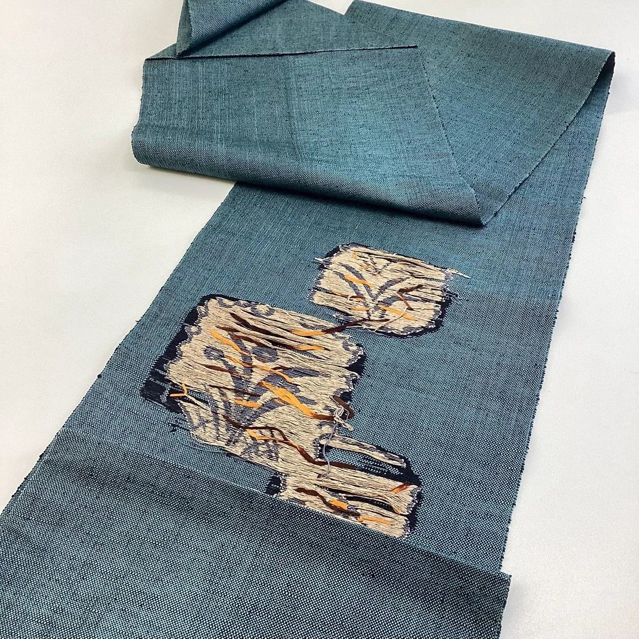 5752# Japanese Vintage Nagoya Obi Belt Kimono Pongee Fabric Silk Traditional