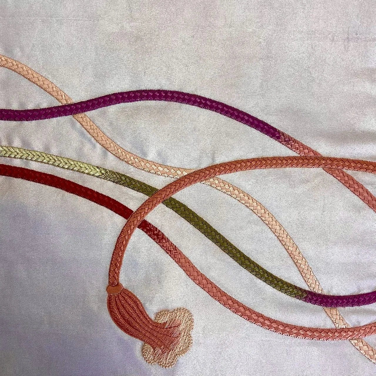 5754# Japanese Vintage Nagoya Obi Belt Kimono Fabric Silk Traditional Embroidery