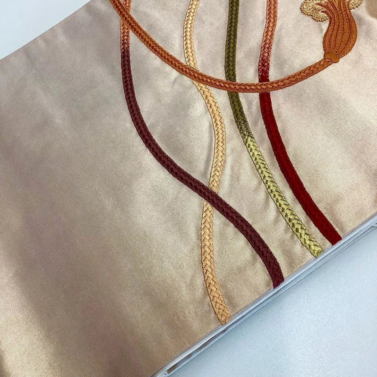 5754# Japanese Vintage Nagoya Obi Belt Kimono Fabric Silk Traditional Embroidery