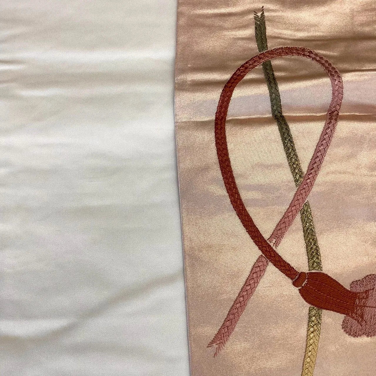 5754# Japanese Vintage Nagoya Obi Belt Kimono Fabric Silk Traditional Embroidery