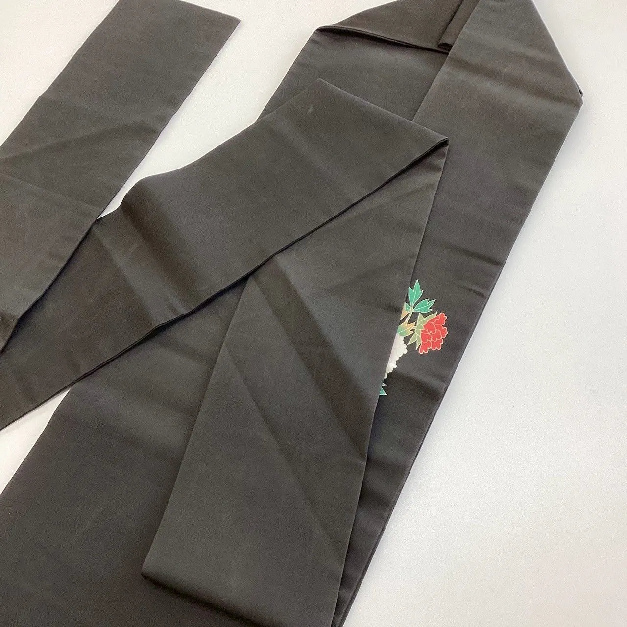 5764# Japanese Vintage Nagoya Obi Belt Kimono Fabric Silk Traditional Black