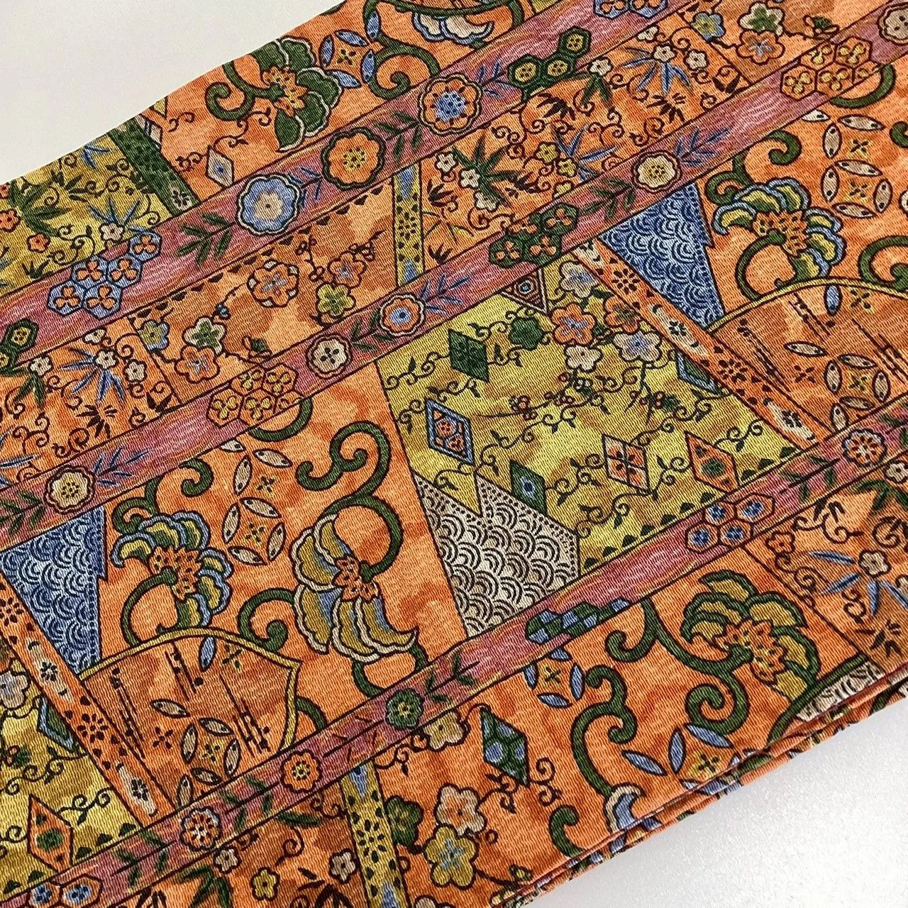 5777# Japanese Vintage Nagoya Obi Belt Kimono Fabric Silk Traditional