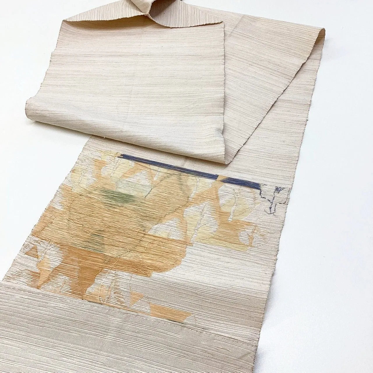 5779# Japanese Vintage Nagoya Obi Belt Kimono Pongee Fabric Silk Traditional